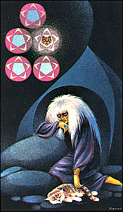Tarot Of The Cat People - Five of Pentacles